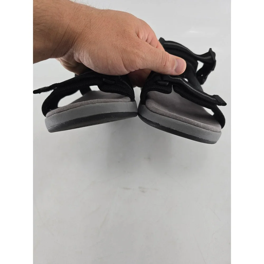 Propet Kona Fisherman Sandals Mens 10.5 Black Gray Strappy MSV031N -Excellent